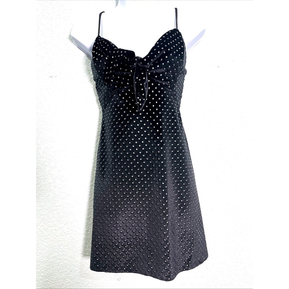 Show Me Your Mumu Womens Velvet Mini Dress Sz S Constance Black Studded Cocktail